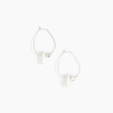 Dinosaur Designs Joie De Vivre Hoop Earrings in Snow Swirl Colour resin with 925 Sterling Silver Material