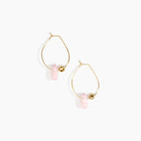 Dinosaur Designs Joie De Vivre Hoop Earrings in Shell Pink Colour resin with Gold-Filled Material
