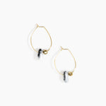 Dinosaur Designs Joie De Vivre Hoop Earrings in White Marble Colour resin with Gold-Filled Material.