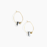 Dinosaur Designs Joie De Vivre Hoop Earrings in White Marble Colour resin with Gold-Filled Material.