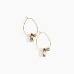 Dinosaur Designs Joie De Vivre Hoop Earrings in Cappuccino Colour resin with Gold-Filled Material.