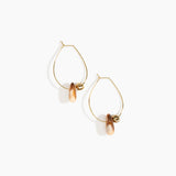 Dinosaur Designs Joie De Vivre Hoop Earrings in Light Horn Colour resin with Gold-Filled Material.
