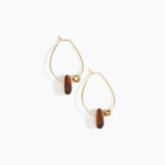 Dinosaur Designs Joie De Vivre Hoop Earrings in Tortoise Colour resin with 925 Sterling Silver Material.