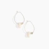 Dinosaur Designs Joie De Vivre Hoop Earrings in Chalk Swirl Colour resin with 925 Sterling Silver Material