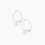 Dinosaur Designs Joie De Vivre Hoop Earrings in Chalk Swirl Colour resin with 925 Sterling Silver Material.