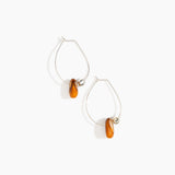 Dinosaur Designs Joie De Vivre Hoop Earrings in Dark Horn Colour resin with 925 Sterling Silver Material.