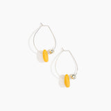 Dinosaur Designs Joie De Vivre Hoop Earrings in Honeycomb Colour resin with 925 Sterling Silver Material..