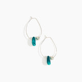 Dinosaur Designs Joie De Vivre Hoop Earrings in Lagoon Colour resin with 925 Sterling Silver Material.