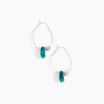 Dinosaur Designs Joie De Vivre Hoop Earrings in Lagoon Colour resin with 925 Sterling Silver Material