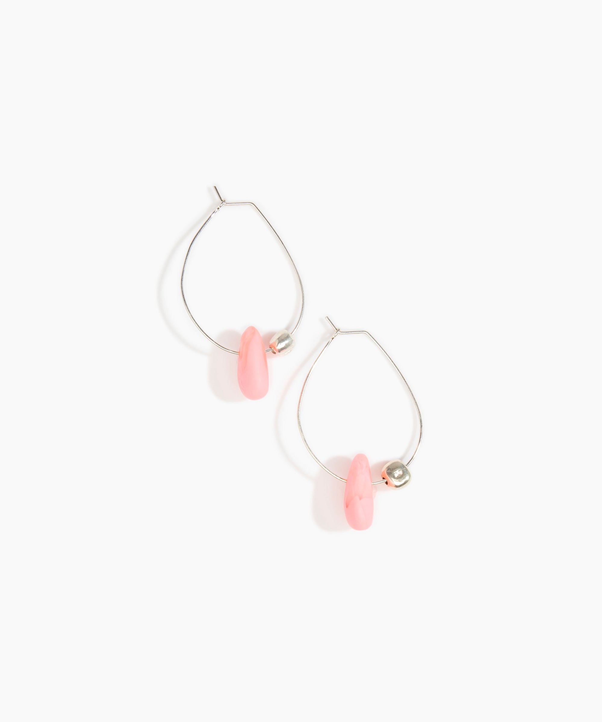 Dinosaur Designs Joie De Vivre Hoop Earrings in Parakeet Colour resin with 925 Sterling Silver Material.