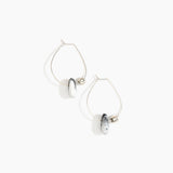 Dinosaur Designs Joie De Vivre Hoop Earrings in White Marble Colour resin with 925 Sterling Silver Material