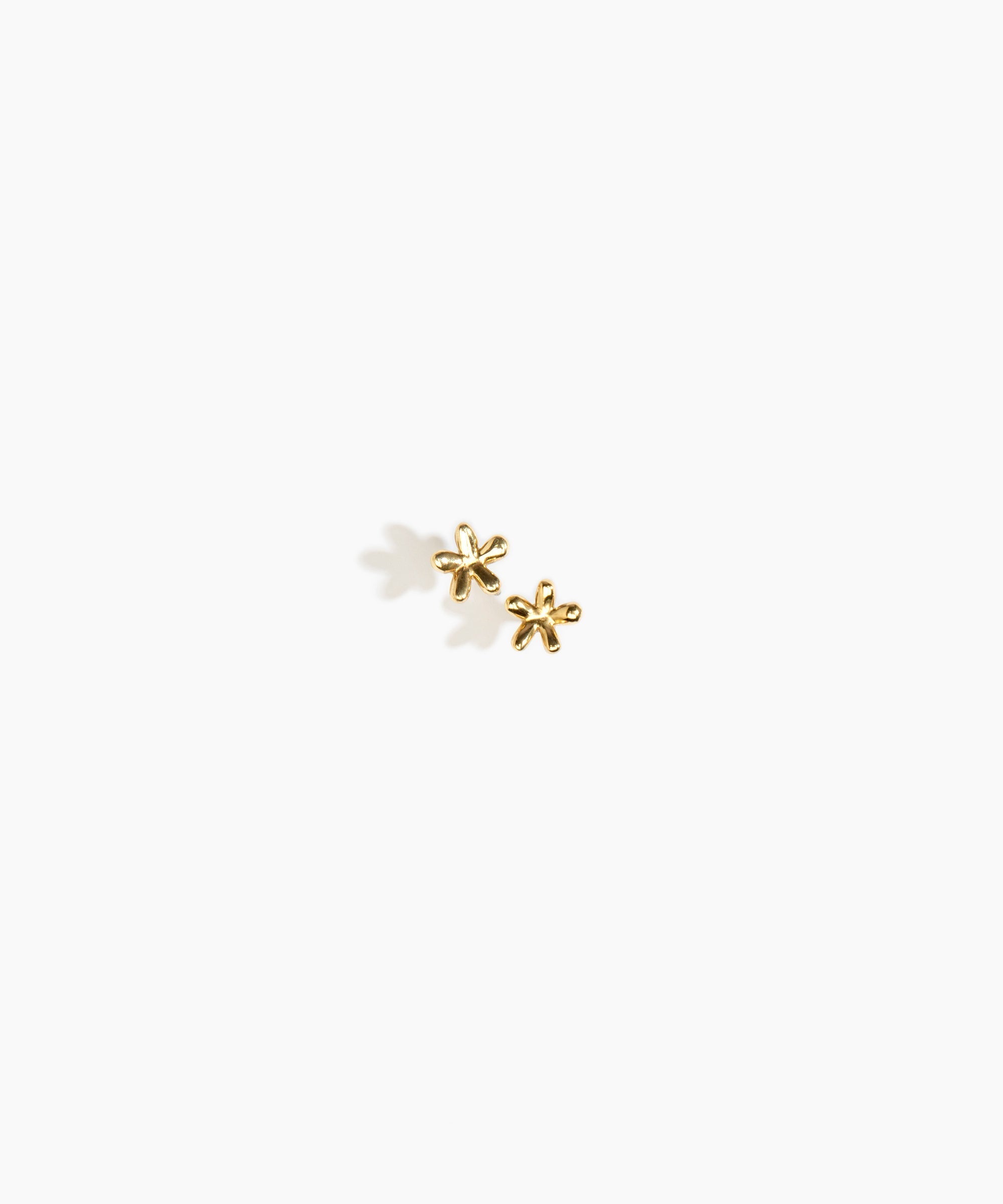 LO Collections Small Daisy Stud Earrings in Nano-Coated Brass Material