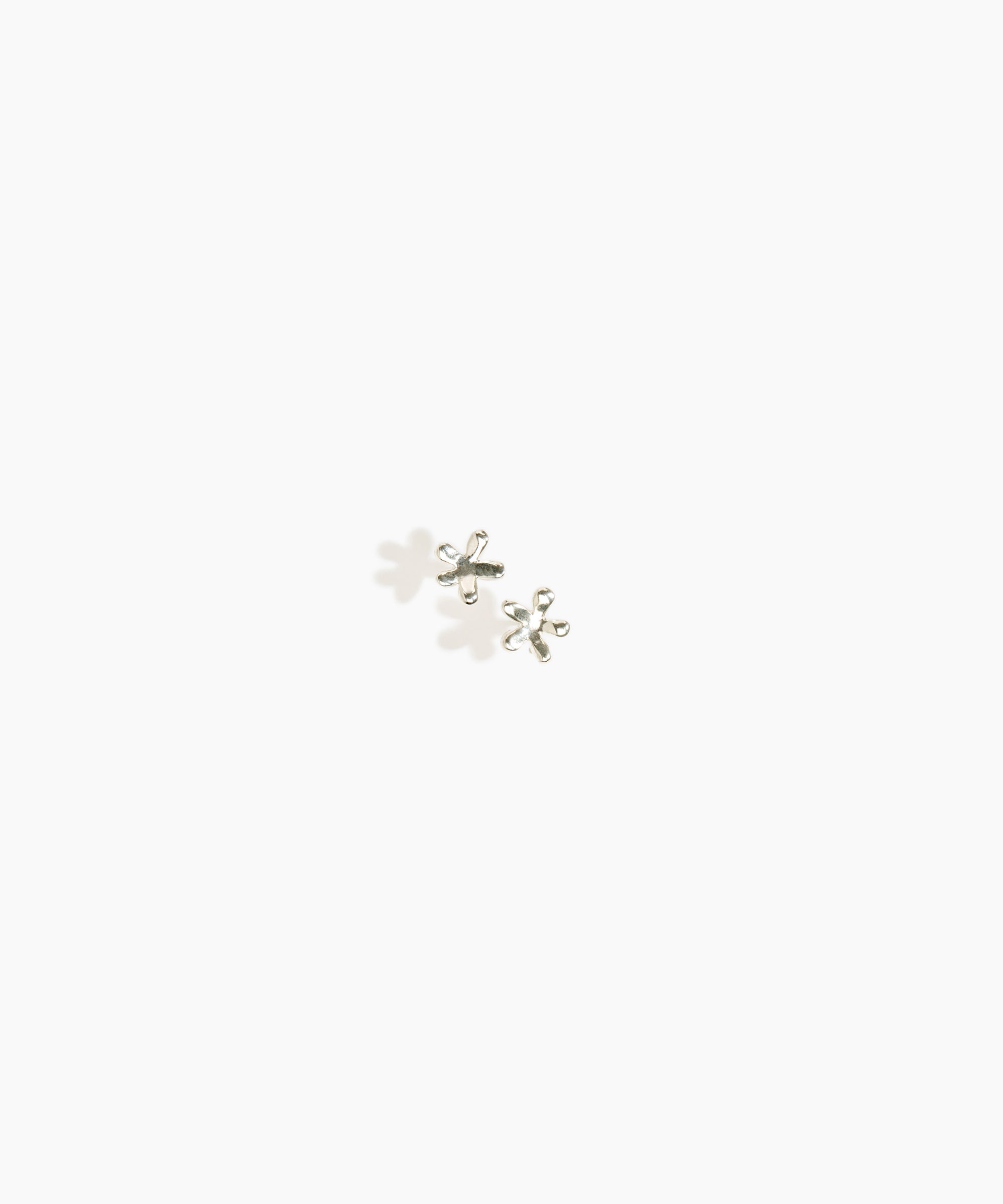 LO Collections Small Daisy Stud Earrings in Silver-Plated Brass Material