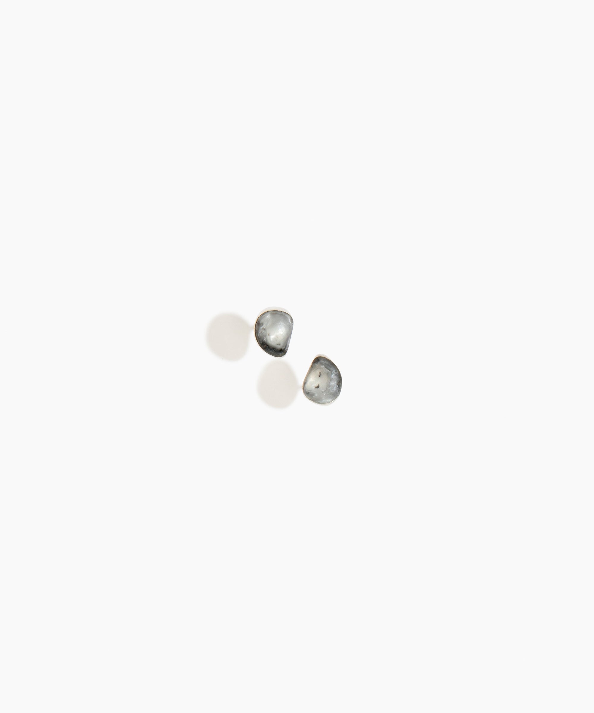 Dinosaur Designs Bones Stud Earrings in Slate Colour resin with Silver-Plated Brass Material.