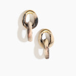 Dinosaur Designs Large Rock Chain Earrings in Sandy Pearl Colour resin with Brushed Nano-Coated Brass Material