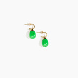 Dinosaur Designs Small River Rock Hoop Earrings in Leaf Colour resin with Brass Hoop Material..