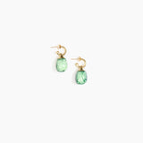Dinosaur Designs Small River Rock Hoop Earrings in Moss Colour resin with Brass Hoop Material.