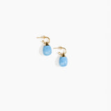 Dinosaur Designs Small River Rock Hoop Earrings in Sky Colour resin with Brass Hoop Material.