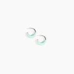 Dinosaur Designs Small Horn Earrings in Mint Colour resin with Silver-Plated Brass Material.
