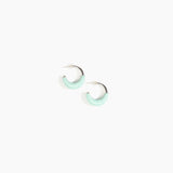 Dinosaur Designs Small Horn Earrings in Mint Colour resin with Silver-Plated Brass Material.