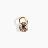Dinosaur Designs Splash Keyring in Cappuccino Colour resin with Brass Metal..