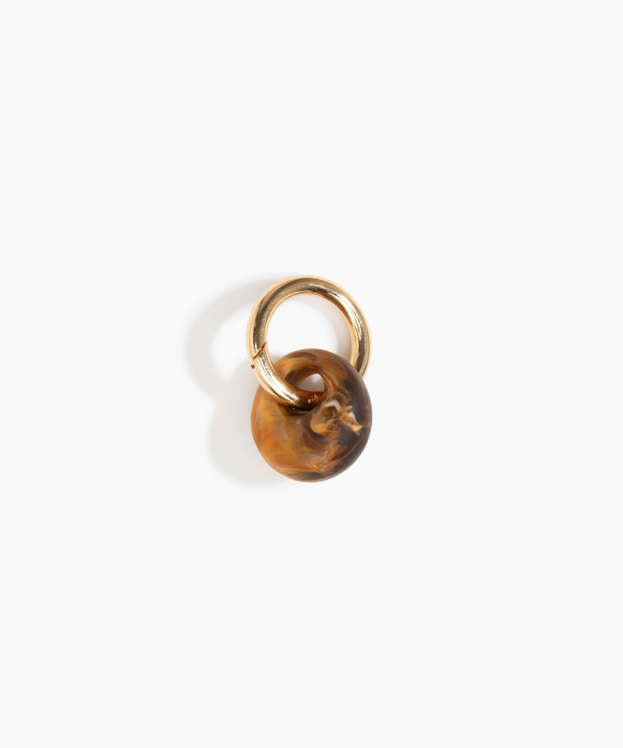 Dinosaur Designs Splash Keyring in Dark Horn Colour resin with Brass Metal..