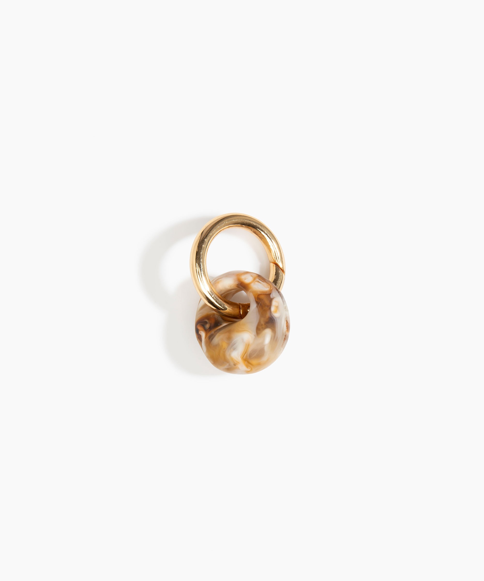 Dinosaur Designs Splash Keyring in Light Horn Colour resin with Brass Metal..