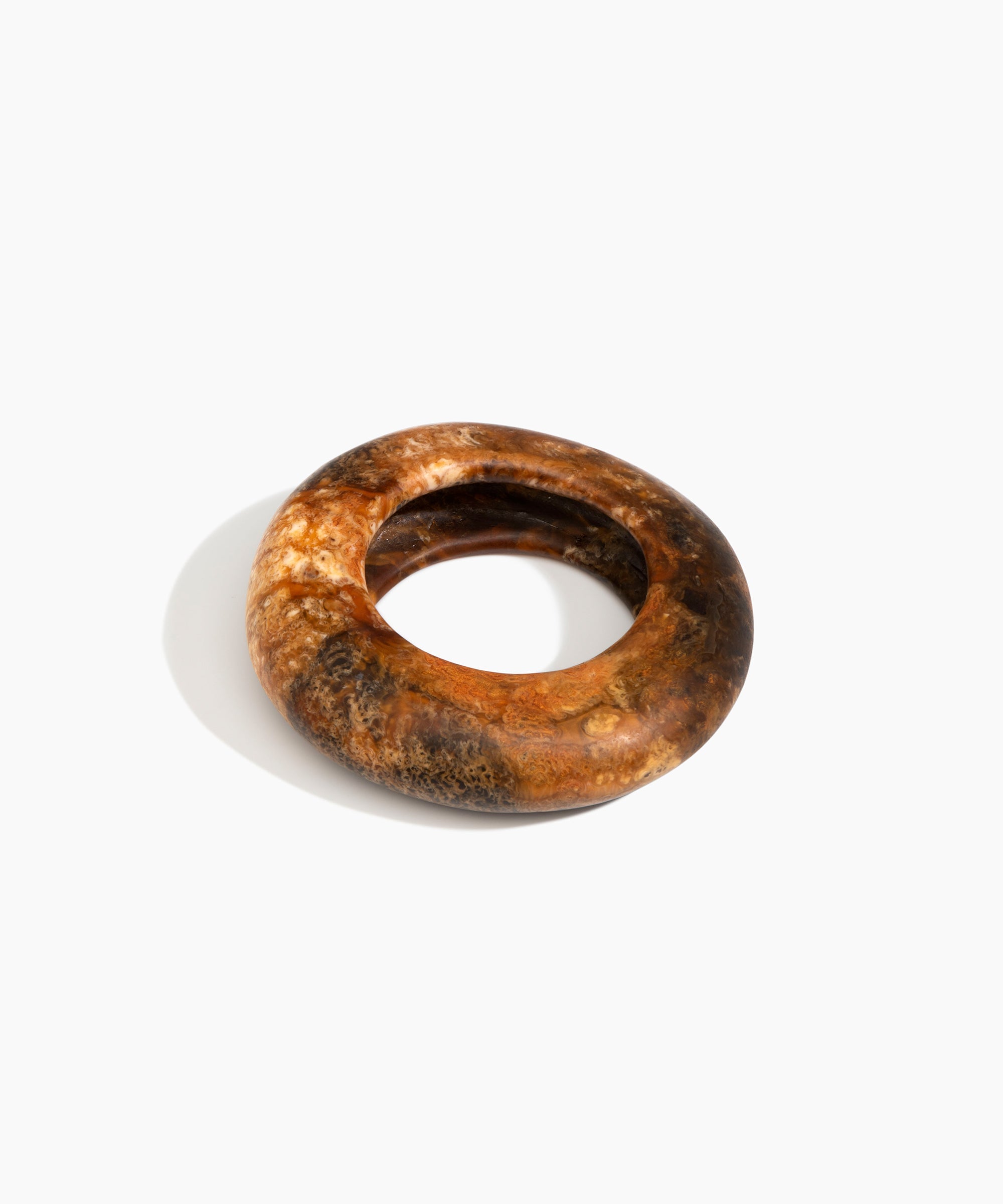 Dinosaur Designs Large Drift Bangle in Dark Horn Colour resin with Wide Fit..