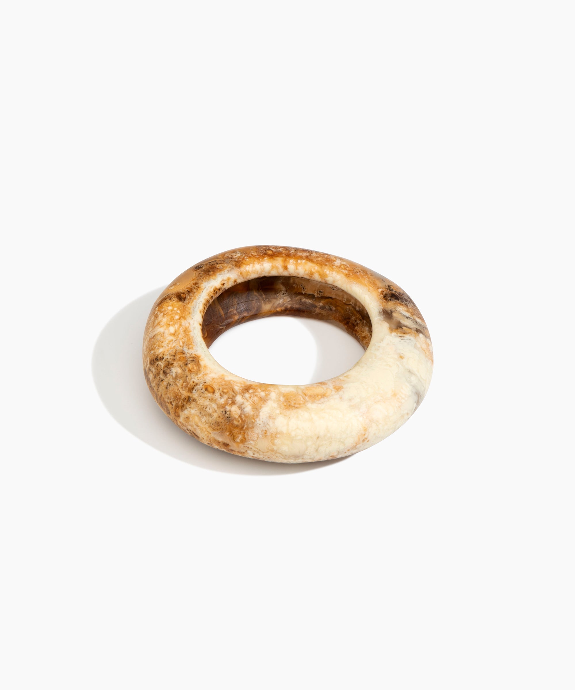 Dinosaur Designs Large Drift Bangle in Light Horn Colour resin with Wide Fit..