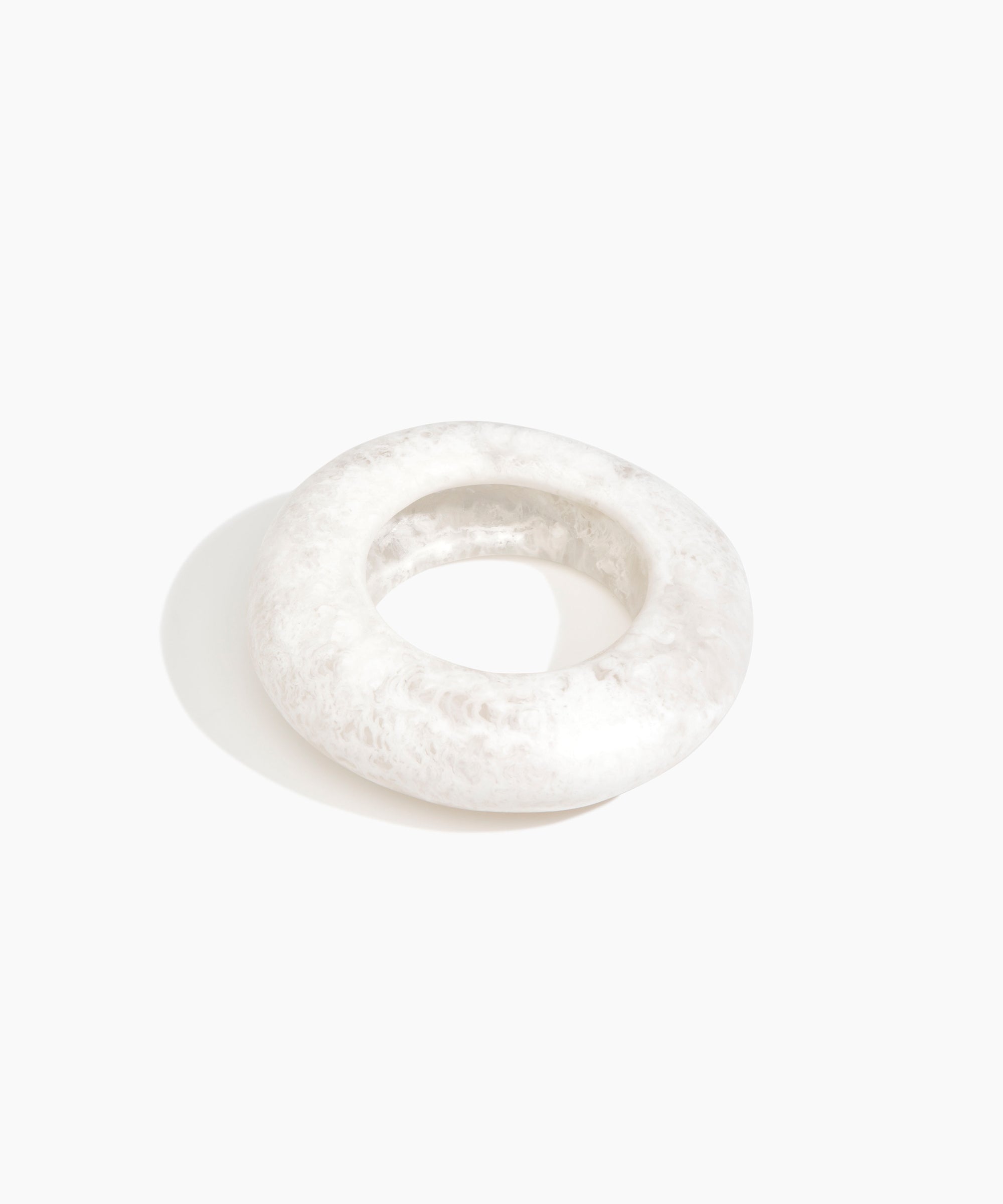 Dinosaur Designs Large Drift Bangle in Snow Swirl Colour resin with Wide Fit..