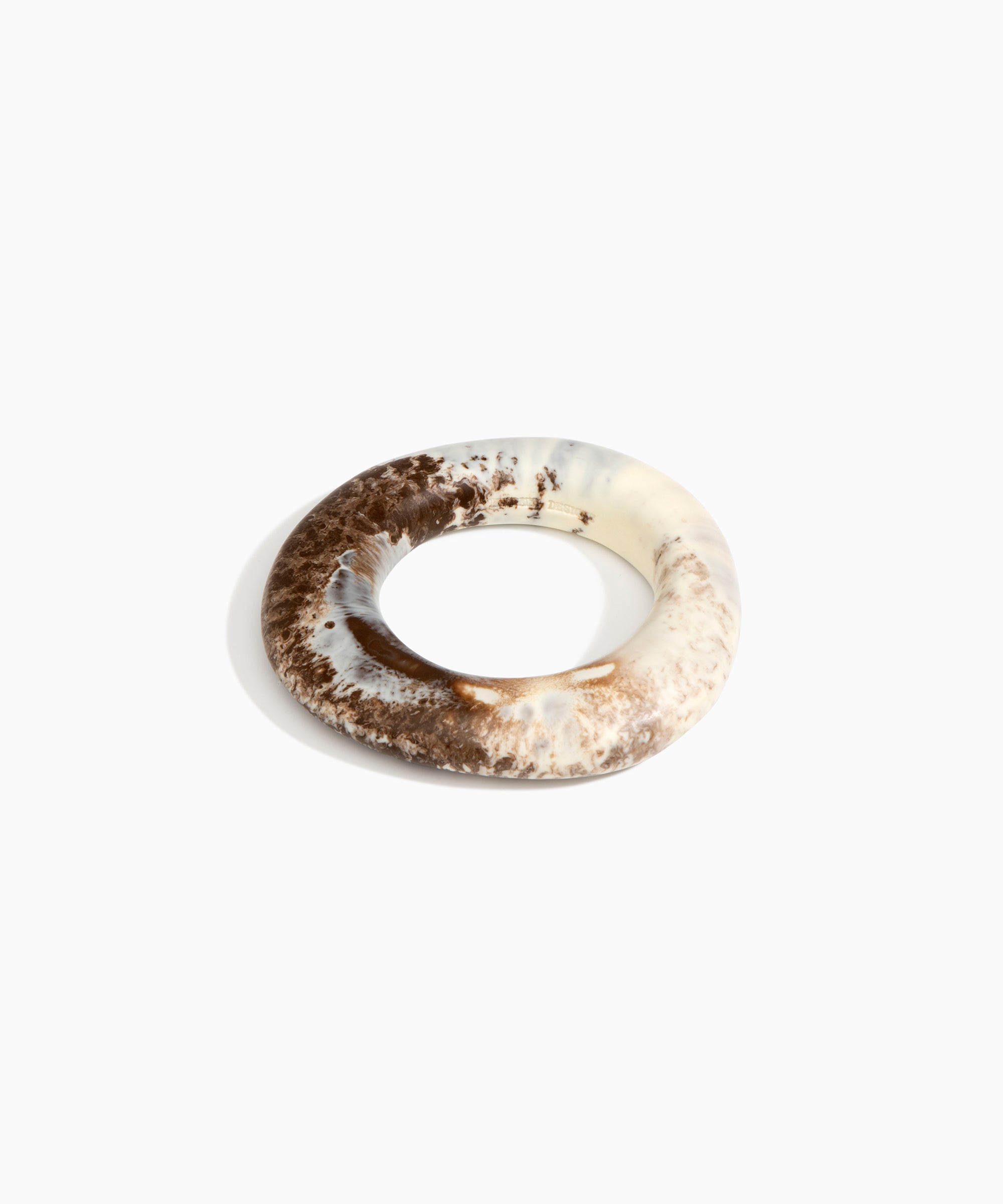 Dinosaur Designs Medium Drift Bangle in Cappuccino Colour resin with Wide Fit.