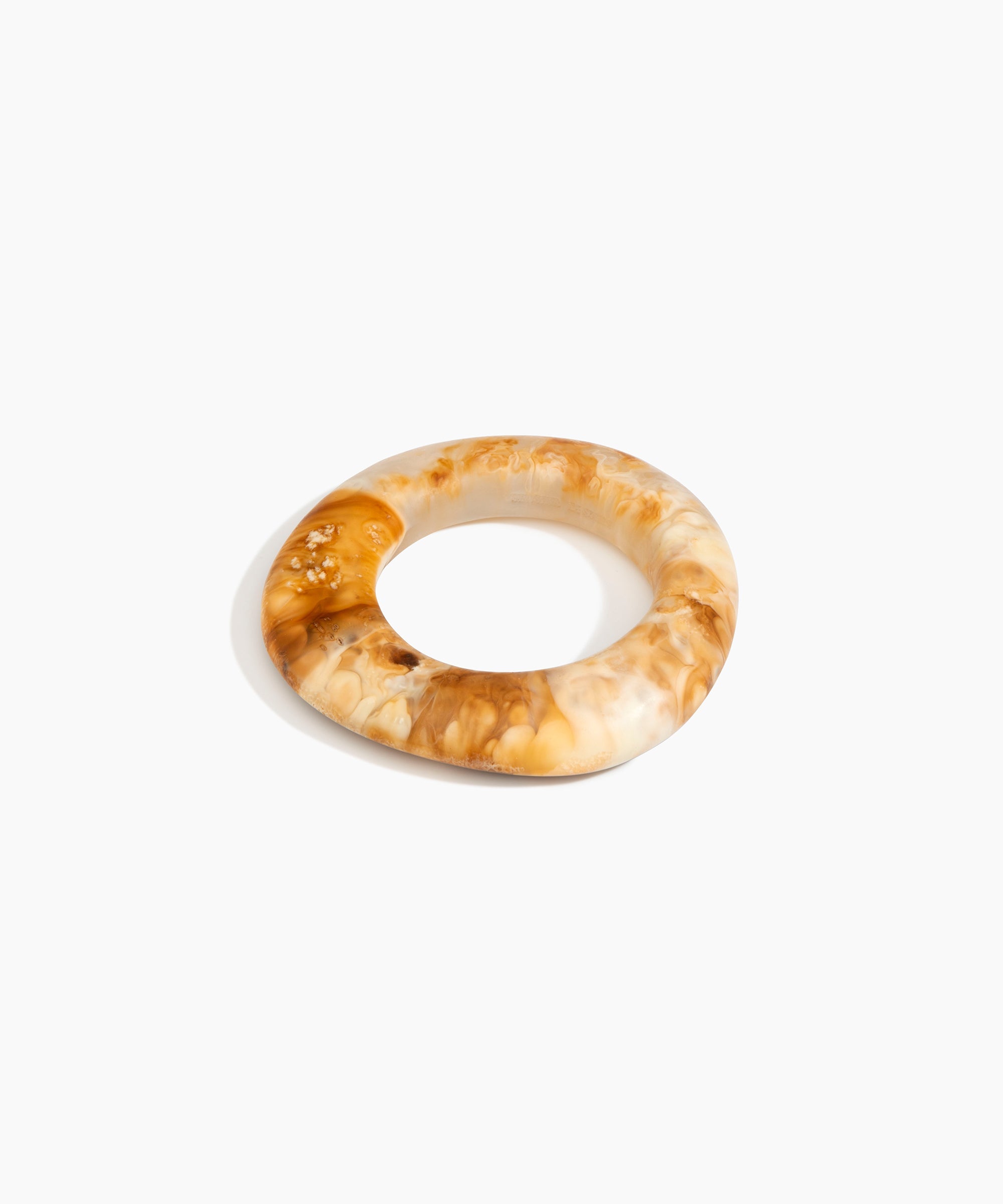 Dinosaur Designs Medium Drift Bangle in Light Horn Colour resin with Wide Fit.