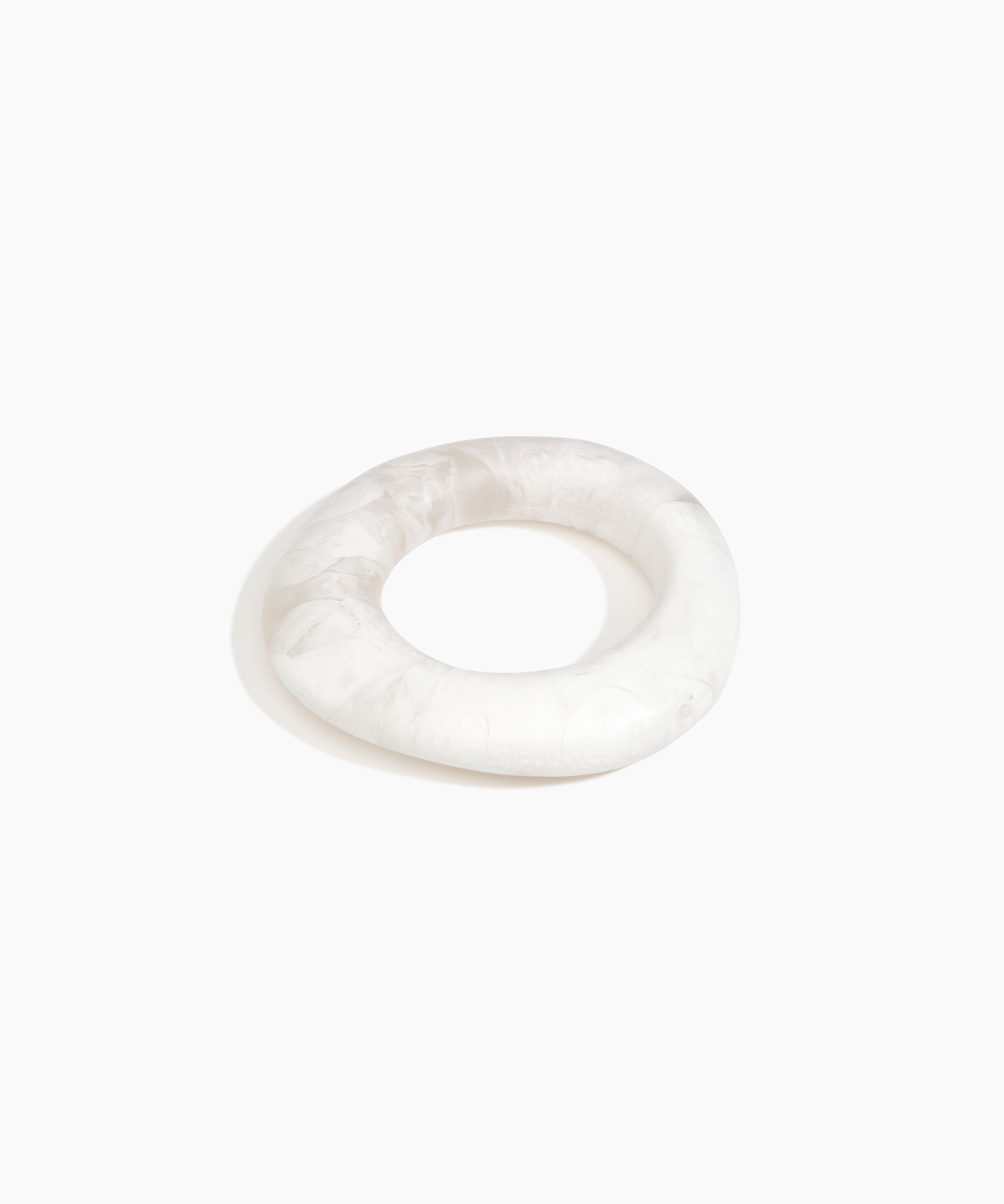 Dinosaur Designs Medium Drift Bangle in Snow Swirl Colour resin with Wide Fit