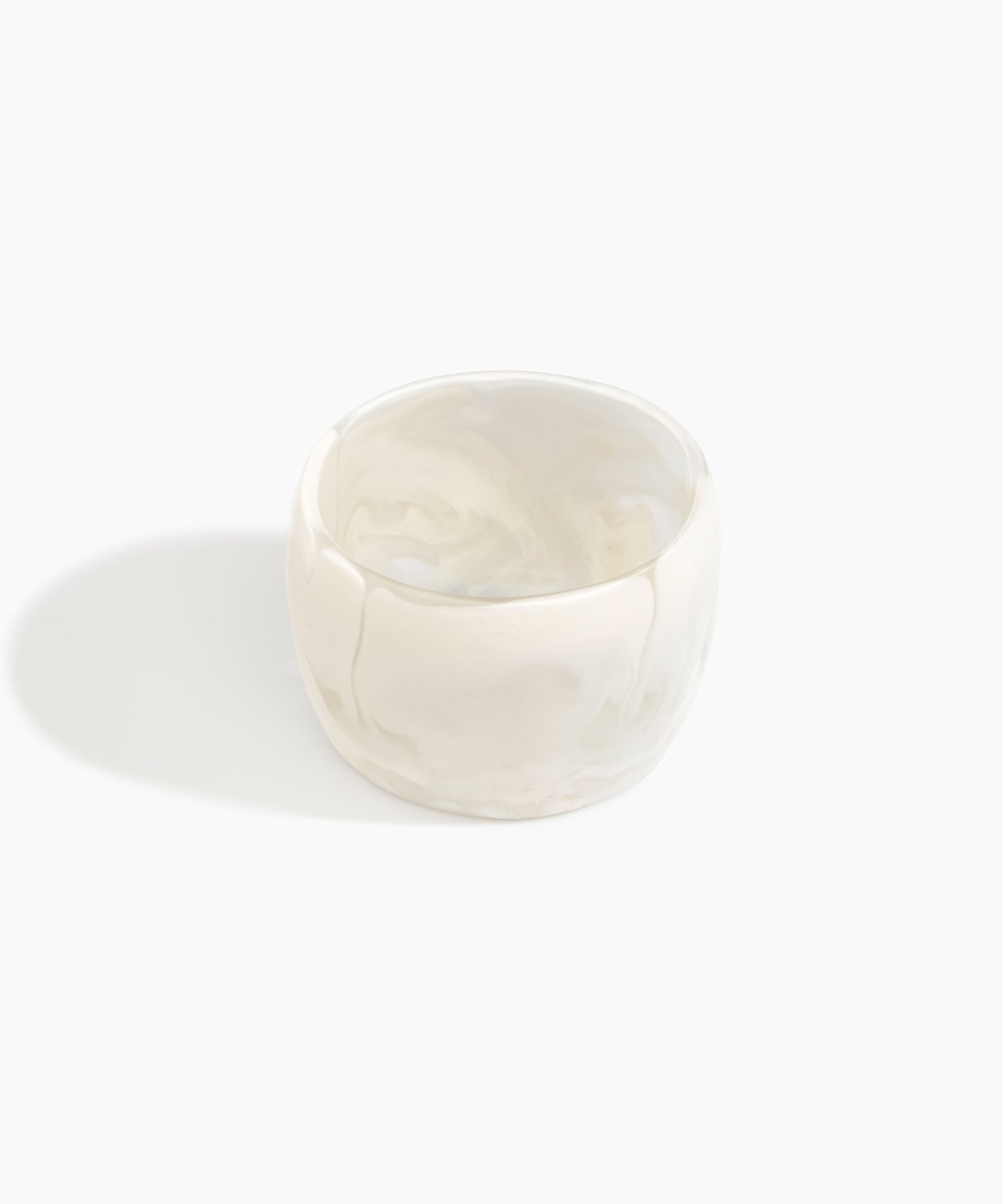 Dinosaur Designs Extra Large Organic Oval Bangle in Chalk Swirl color resin with Wide Fit