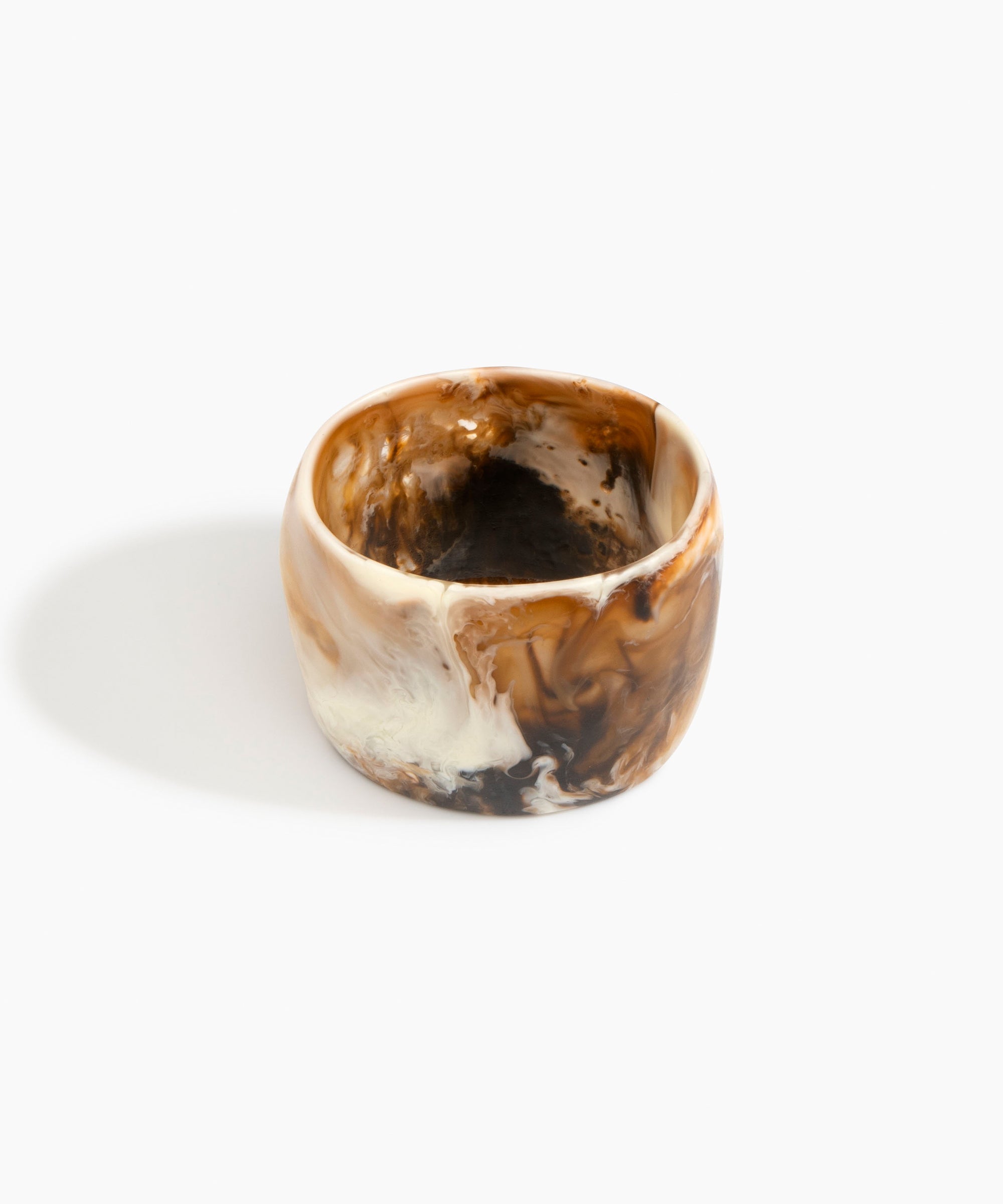 Dinosaur Designs Small Bones Bowl in Cream — small handmade cream resin shallow serving bowl with a rounded organic form..