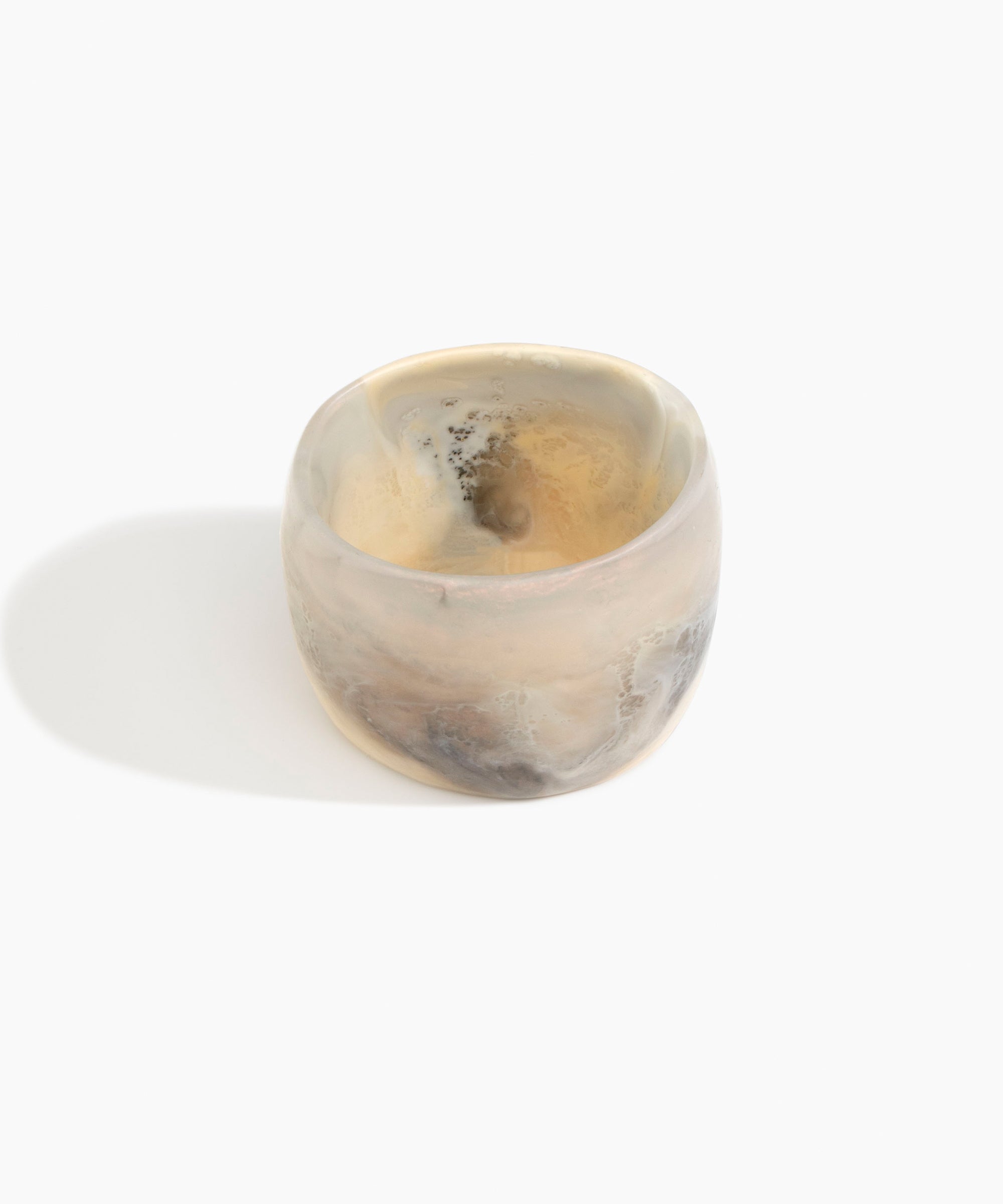 Dinosaur Designs Extra Large Organic Oval Bangle in Sandy Pearl color resin with Wide Fit