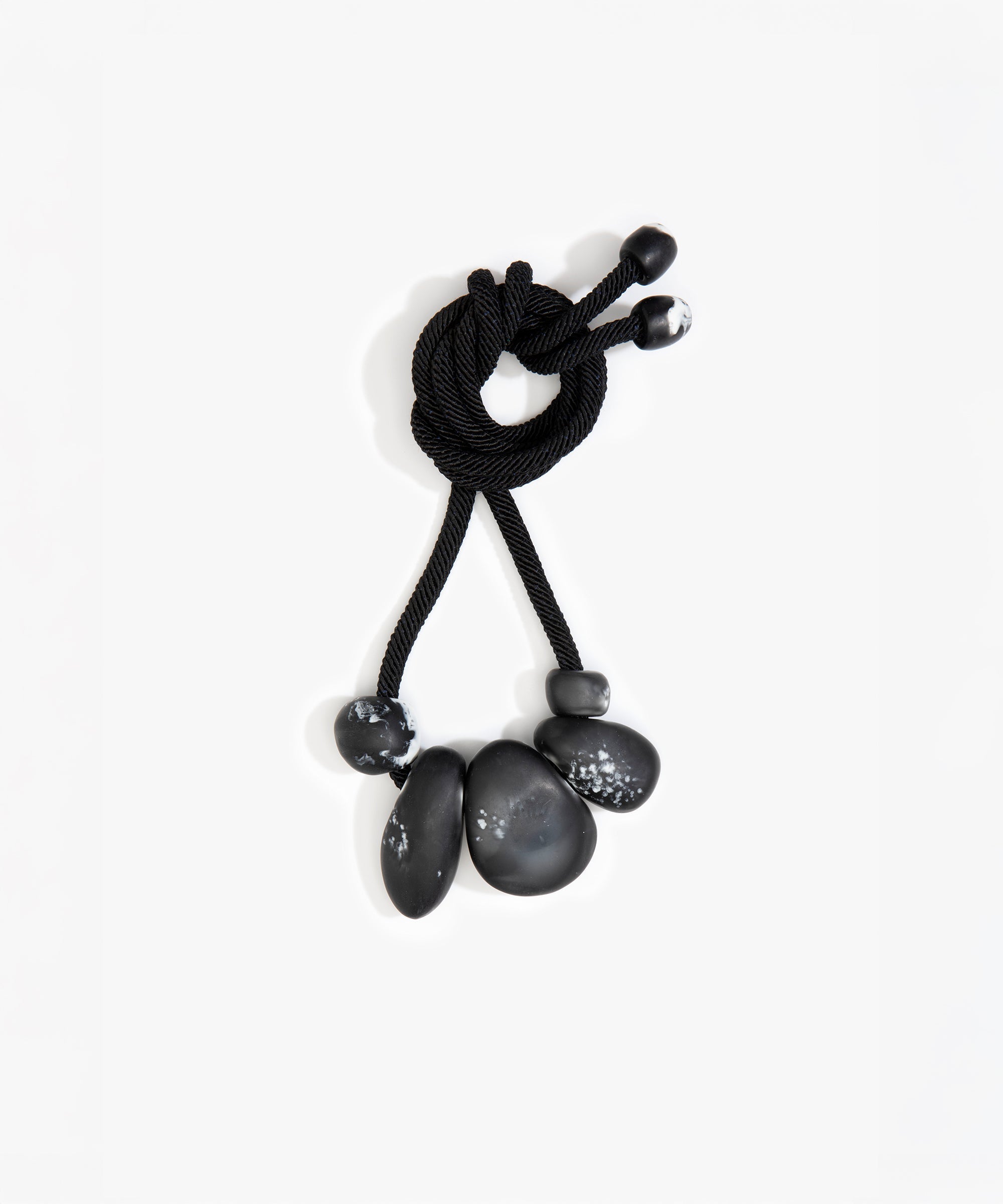 Dinosaur Designs Boulder Rock Necklace in Black Marble color resin