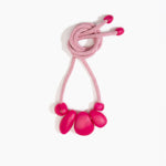 Dinosaur Designs Boulder Rock Necklace in Flamingo color resin