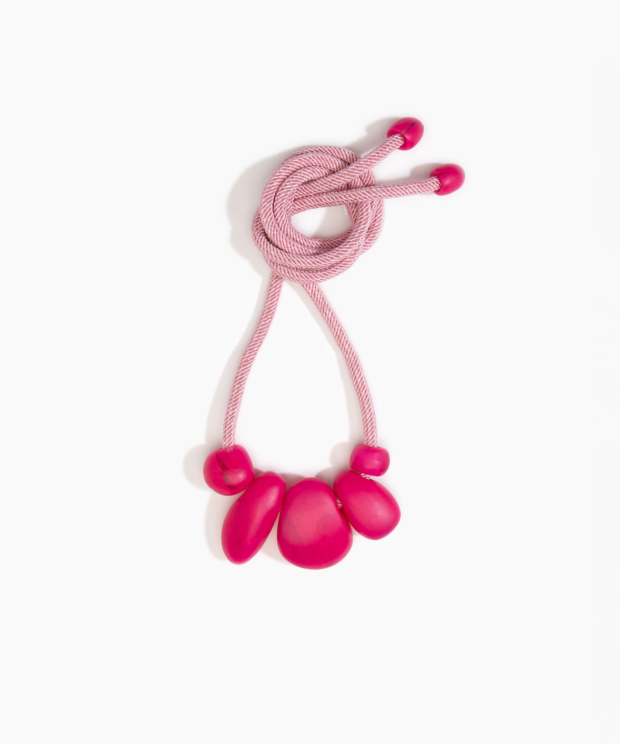 Dinosaur Designs Boulder Rock Necklace in Flamingo Colour resin.