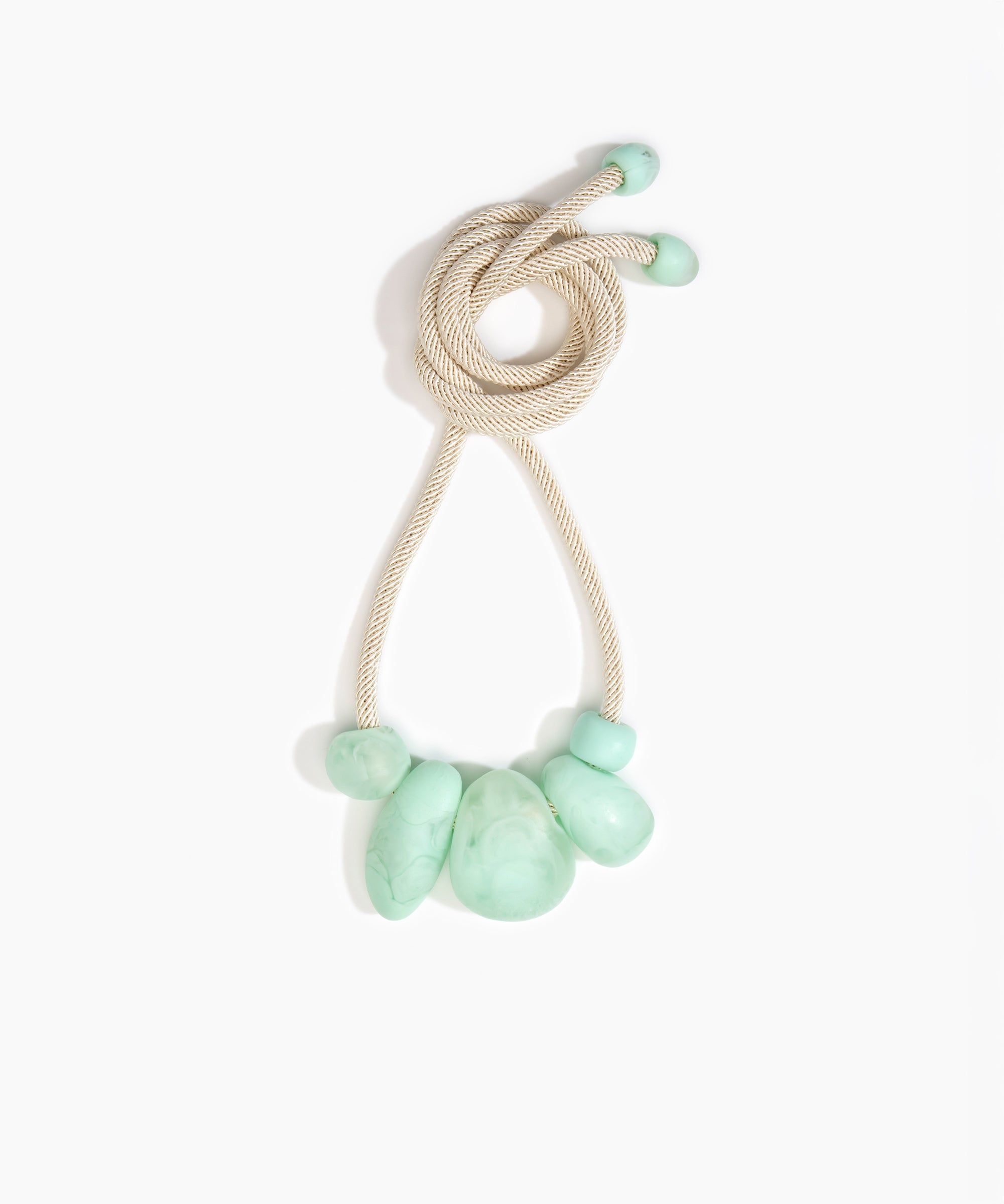 Dinosaur Designs Boulder Rock Necklace in Mint Colour resin.