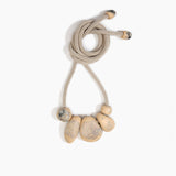 Dinosaur Designs Boulder Rock Necklace in Sandy Pearl color resin