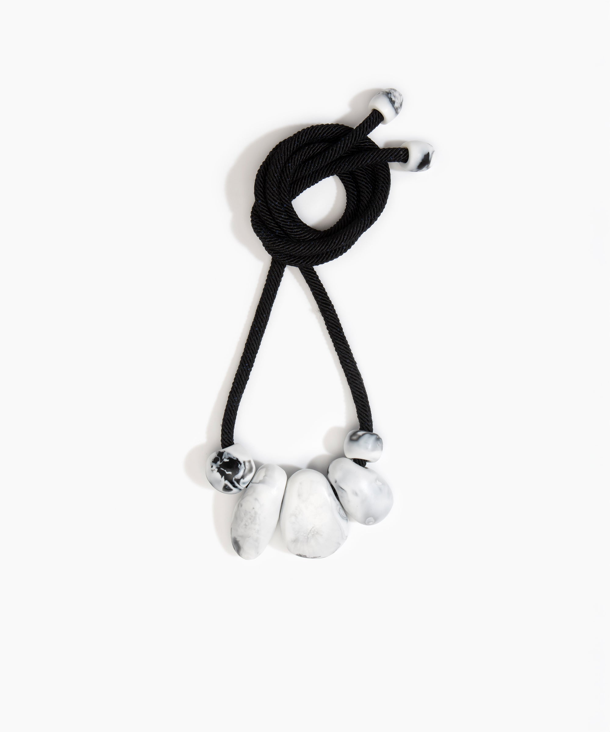 Dinosaur Designs Boulder Rock Necklace in White Marble color resin