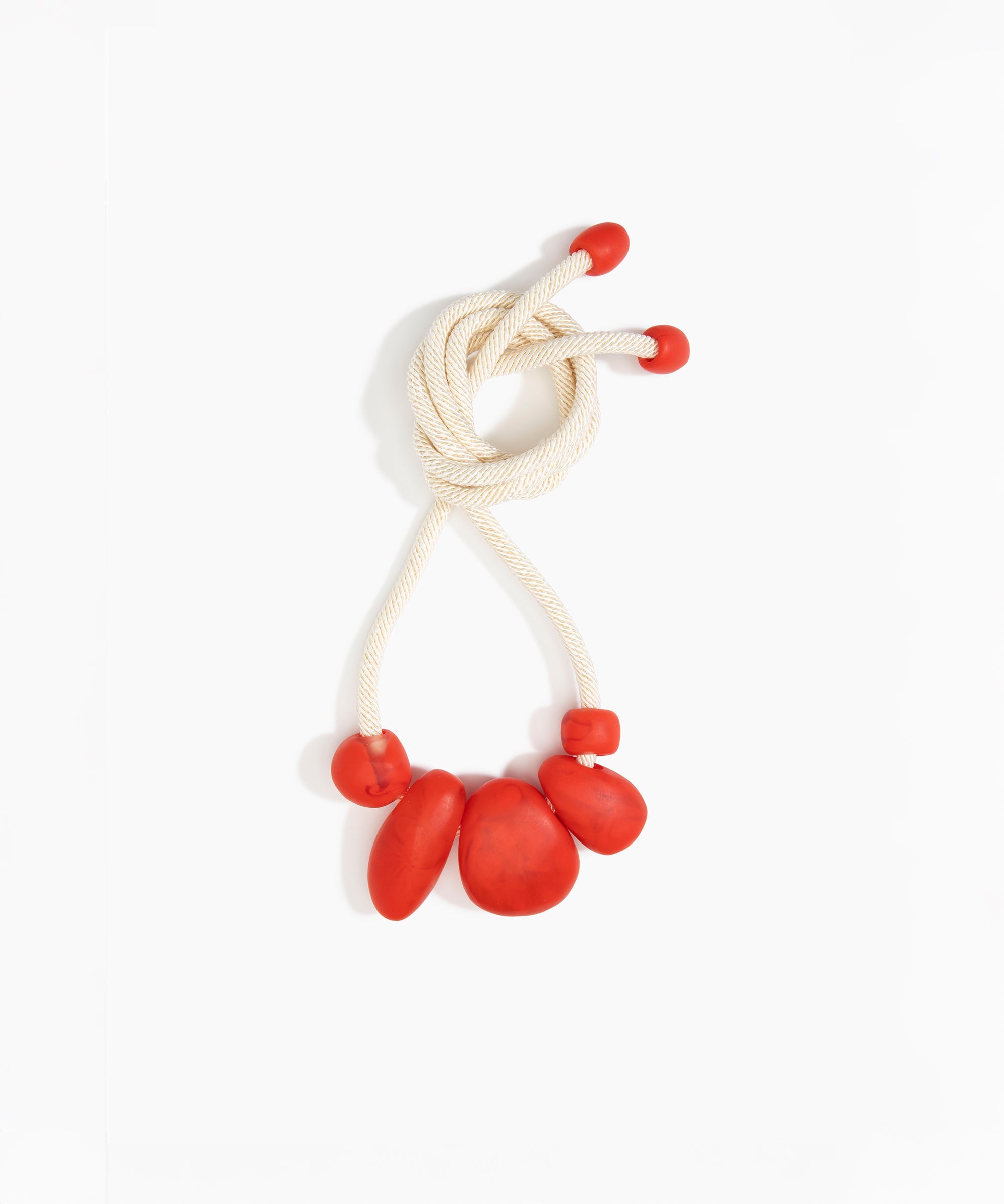 Dinosaur Designs Boulder Rock Necklace in Poppy Colour resin.