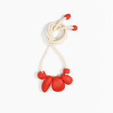 Dinosaur Designs Boulder Rock Necklace in Poppy Colour resin..