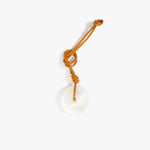 Dinosaur Designs Flat Watercolour Bag Charm in Snow Swirl Colour resin with Brass Material..