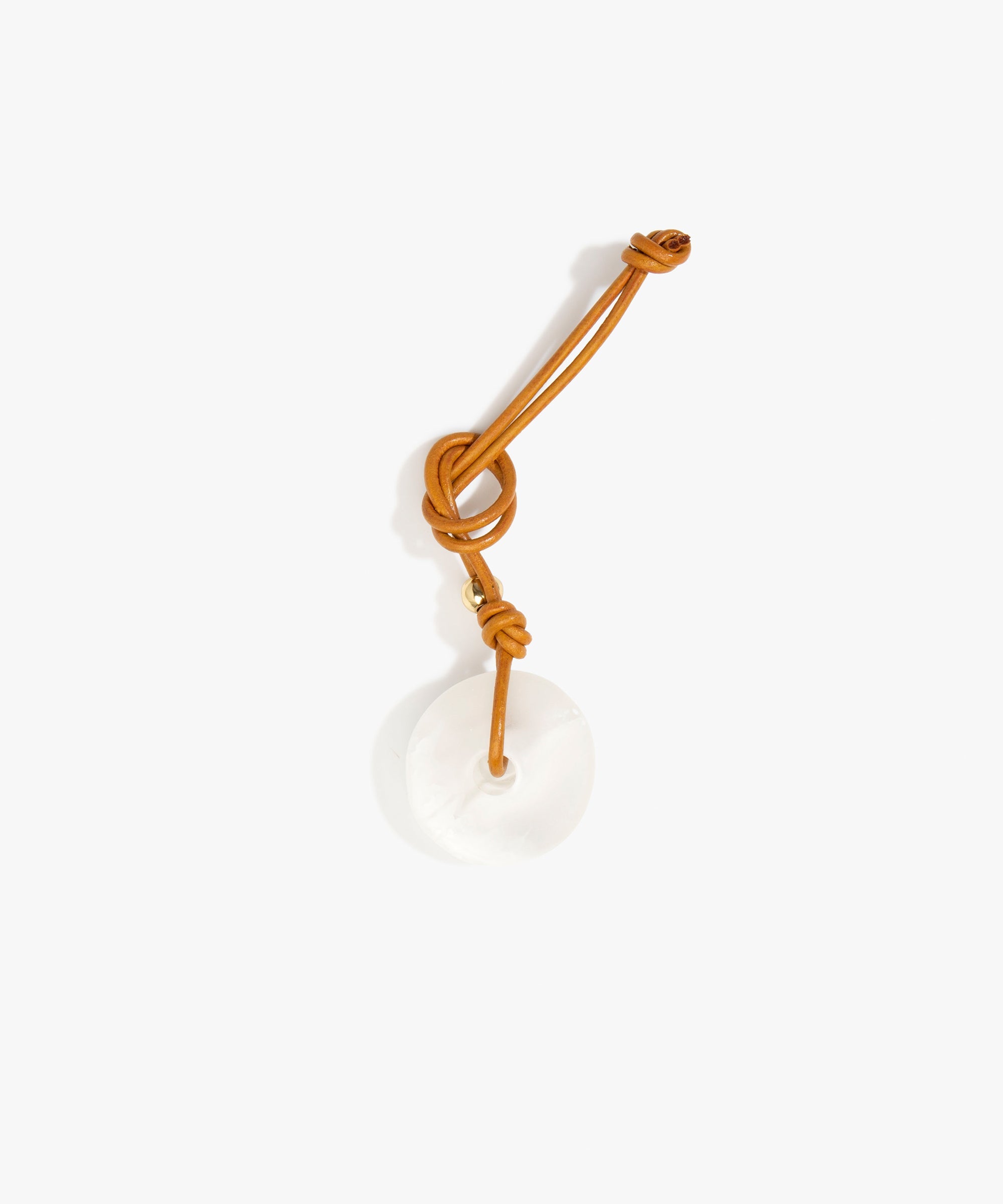Dinosaur Designs Flat Watercolour Bag Charm in Snow Swirl Colour resin with Brass Material..