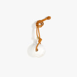 Dinosaur Designs Round Watercolour Bag Charm in Snow Swirl Colour resin with Brass Material..