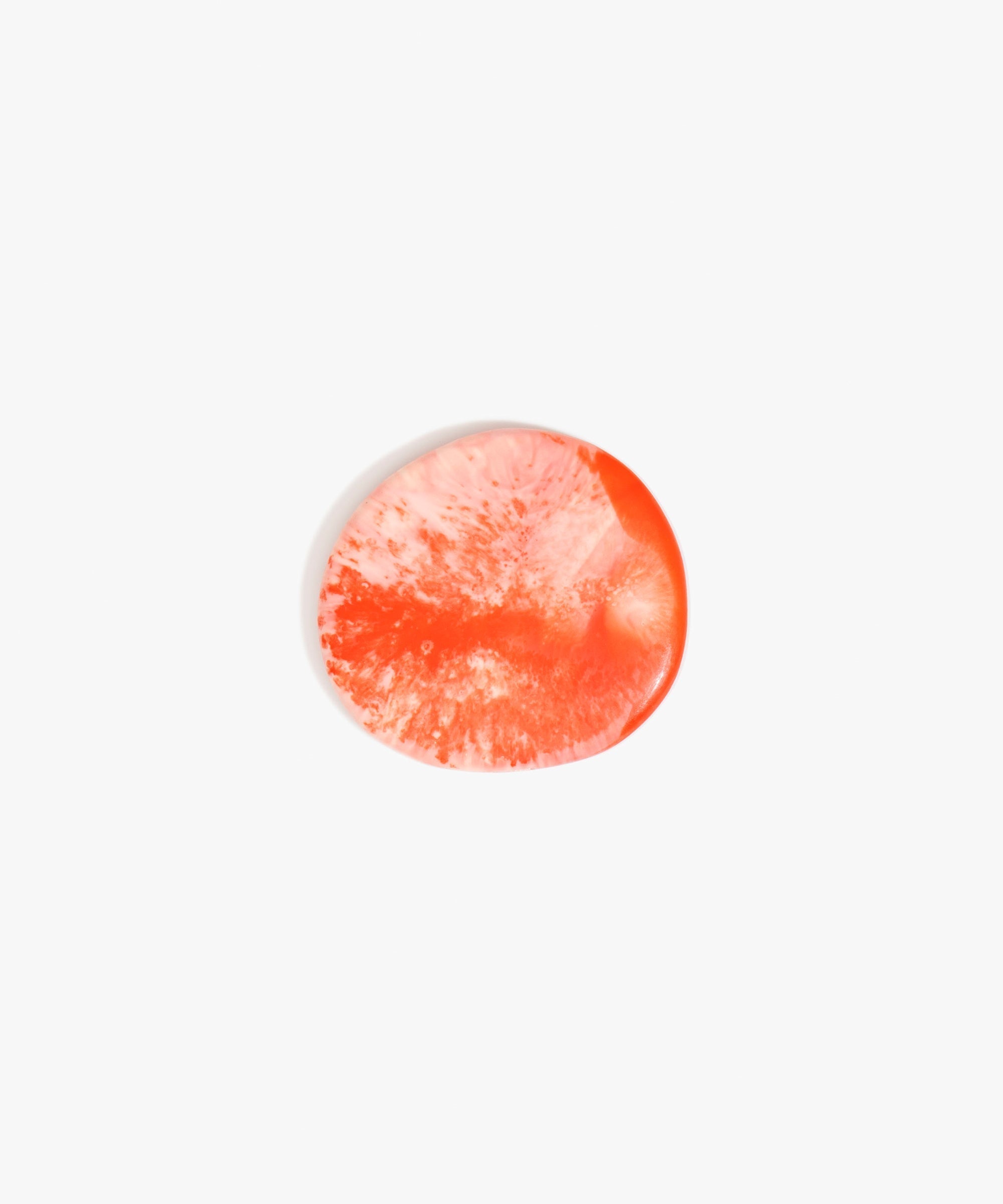 Dinosaur Designs Medium Bones Bowl in Pollen — mid sized handmade marbled yellow resin shallow serving bowl with a rounded organic form.