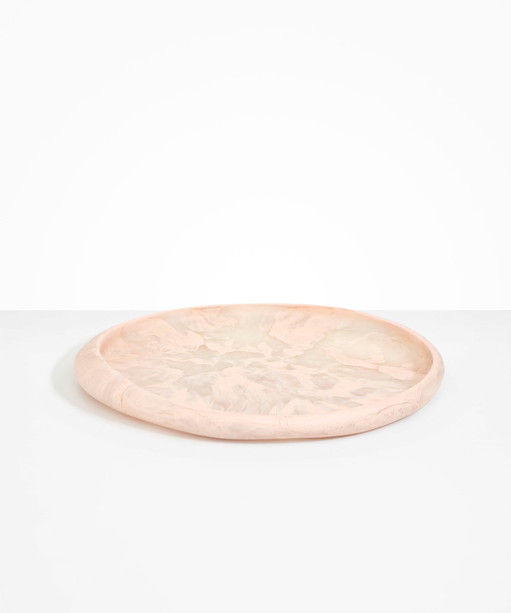 Dinosaur Designs Rock Tray in Rose Swirl color resin