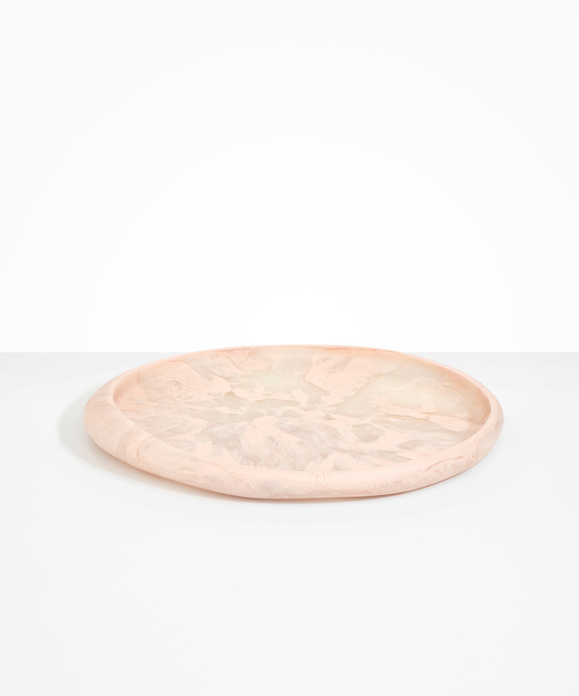Dinosaur Designs Rock Tray in Rose Swirl color resin